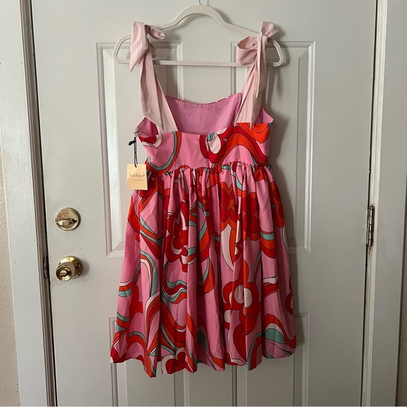 Unique Vintage Smak Parlor Pink Psychedelic Floral Print Babydoll Dress NWT - Picture 6 of 10